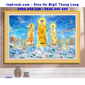 Tranh thêu Tây Phương Tam Thánh